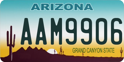 AZ license plate AAM9906
