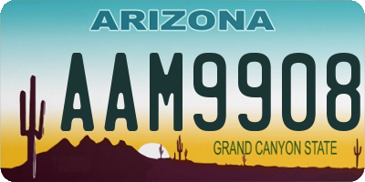 AZ license plate AAM9908