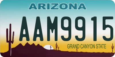 AZ license plate AAM9915
