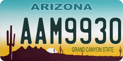 AZ license plate AAM9930
