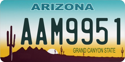 AZ license plate AAM9951