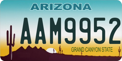 AZ license plate AAM9952
