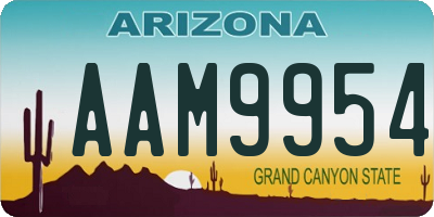 AZ license plate AAM9954