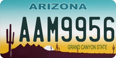 AZ license plate AAM9956