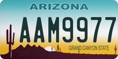AZ license plate AAM9977
