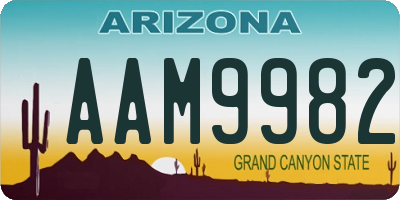 AZ license plate AAM9982