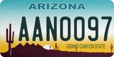 AZ license plate AAN0097
