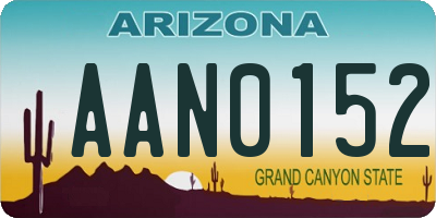 AZ license plate AAN0152