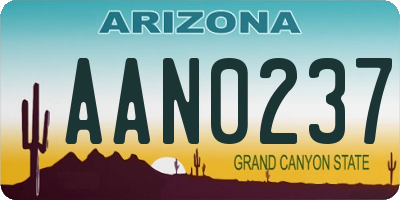 AZ license plate AAN0237