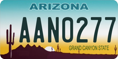 AZ license plate AAN0277