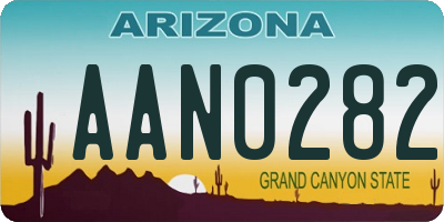 AZ license plate AAN0282