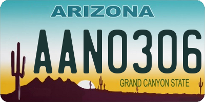 AZ license plate AAN0306