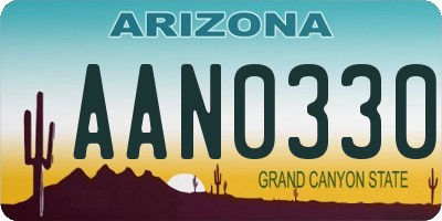 AZ license plate AAN0330