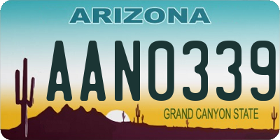 AZ license plate AAN0339