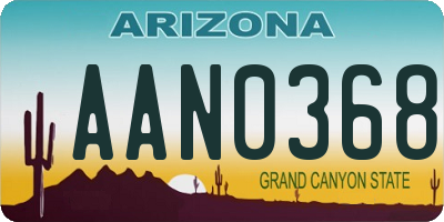 AZ license plate AAN0368