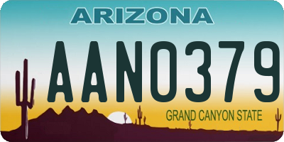 AZ license plate AAN0379