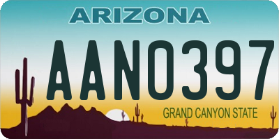 AZ license plate AAN0397
