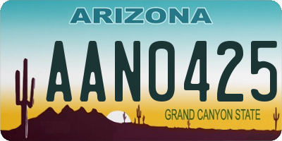 AZ license plate AAN0425