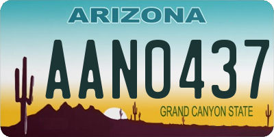 AZ license plate AAN0437