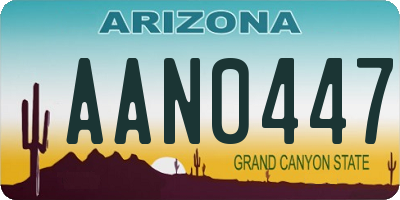 AZ license plate AAN0447