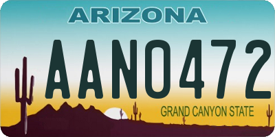 AZ license plate AAN0472