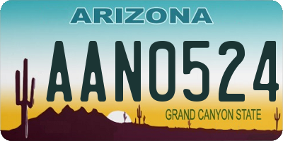 AZ license plate AAN0524