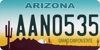 AZ license plate AAN0535