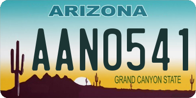 AZ license plate AAN0541