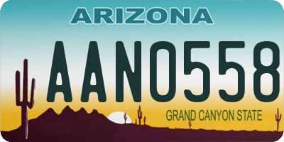 AZ license plate AAN0558