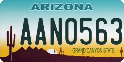 AZ license plate AAN0563