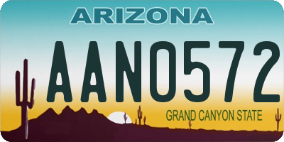 AZ license plate AAN0572