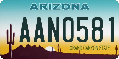 AZ license plate AAN0581