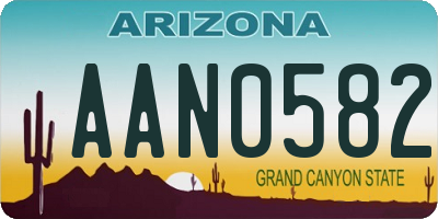 AZ license plate AAN0582
