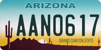 AZ license plate AAN0617