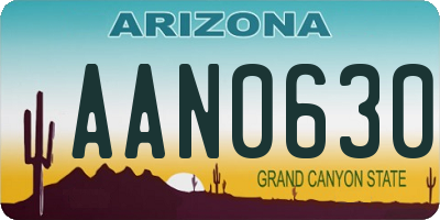 AZ license plate AAN0630