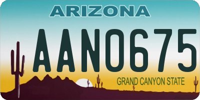 AZ license plate AAN0675