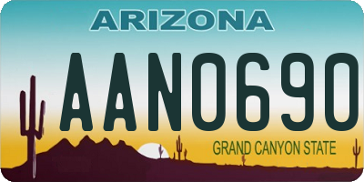 AZ license plate AAN0690