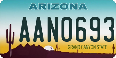 AZ license plate AAN0693