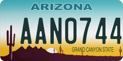 AZ license plate AAN0744