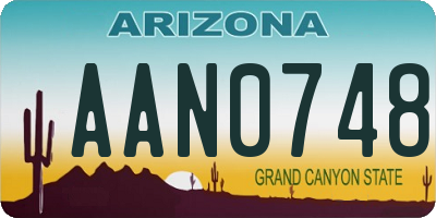 AZ license plate AAN0748