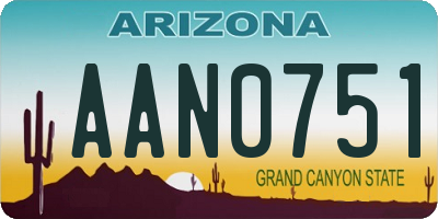 AZ license plate AAN0751