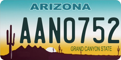 AZ license plate AAN0752