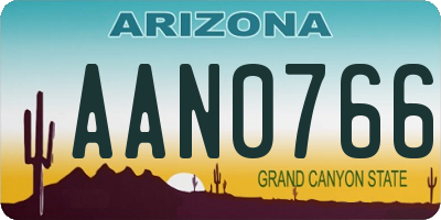 AZ license plate AAN0766