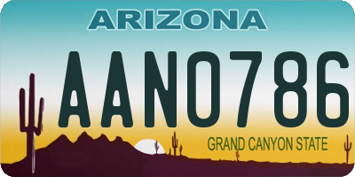 AZ license plate AAN0786