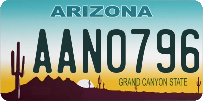 AZ license plate AAN0796