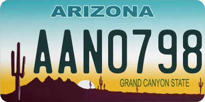 AZ license plate AAN0798