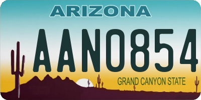 AZ license plate AAN0854