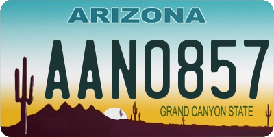 AZ license plate AAN0857