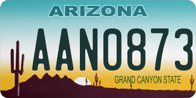 AZ license plate AAN0873