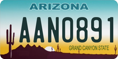 AZ license plate AAN0891